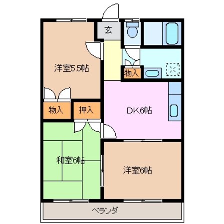 富田浜駅 徒歩7分 2階の物件間取画像